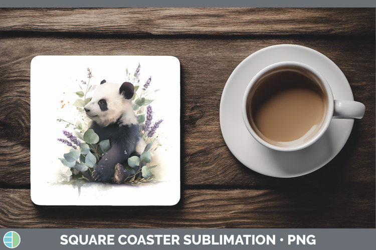 Panda Best Sellers 01 Lavender and Eucalyptus Square Coaster