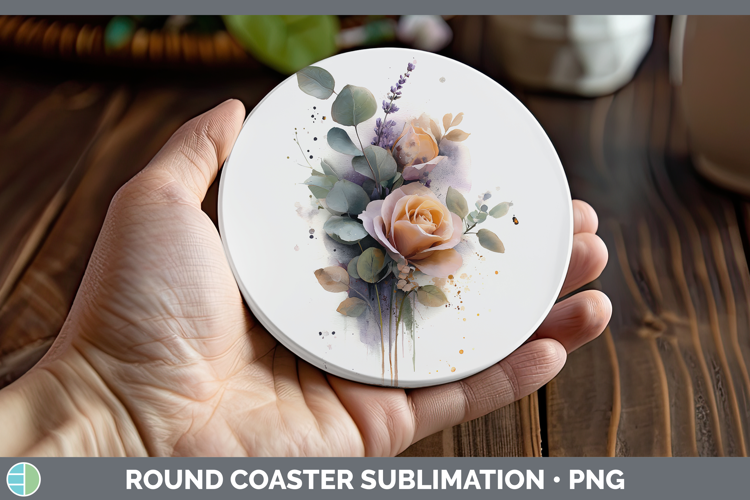 Rose Best Sellers 01 Lavender and Eucalyptus Round Coaster S