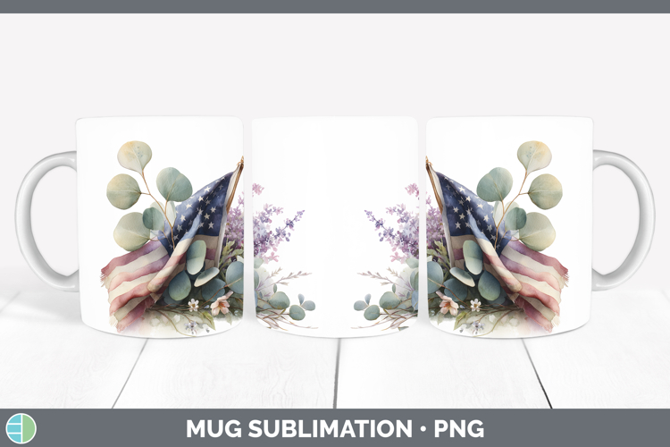 USA Flag Best Sellers 01 Lavender and Eucalyptus Mug Wrap Su