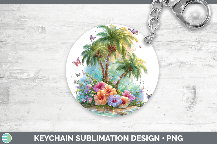 Best Sellers 01 Rainbow Summer Beach Keychain Sublimation Ke