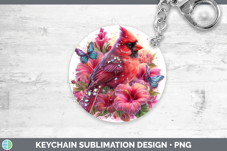 Best Sellers 01 Rainbow Summer Cardinal Keychain Sublimation
