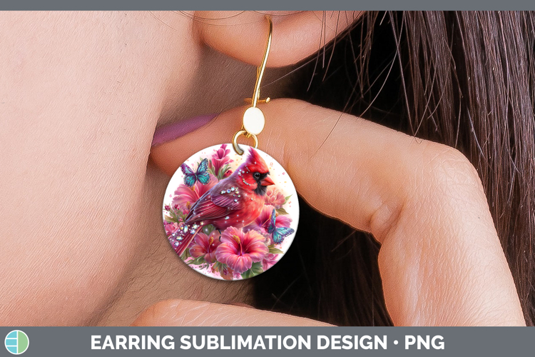 Best Sellers 01 Rainbow Summer Cardinal Round Earrings Subli