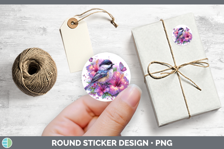 Best Sellers 01 Rainbow Summer Chickadee Stickers | Round La