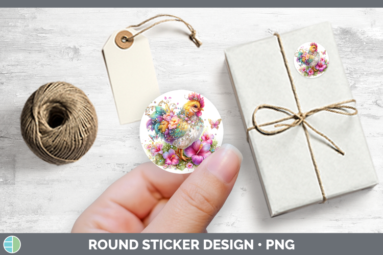 Best Sellers 01 Rainbow Summer Chicken Stickers | Round Labe