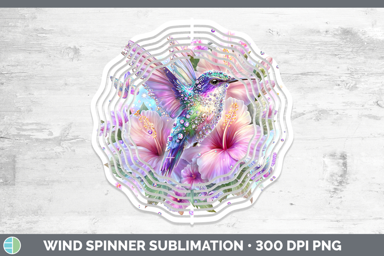 Best Sellers 01 Rainbow Summer Hummingbird Wind Spinner Subl