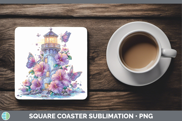 Best Sellers 01 Rainbow Summer Lighthouse Square Coaster Sub