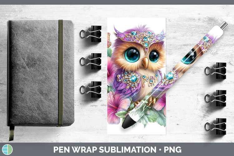 Best Sellers 01 Rainbow Summer Owl Pen Wrap Sublimation Pen