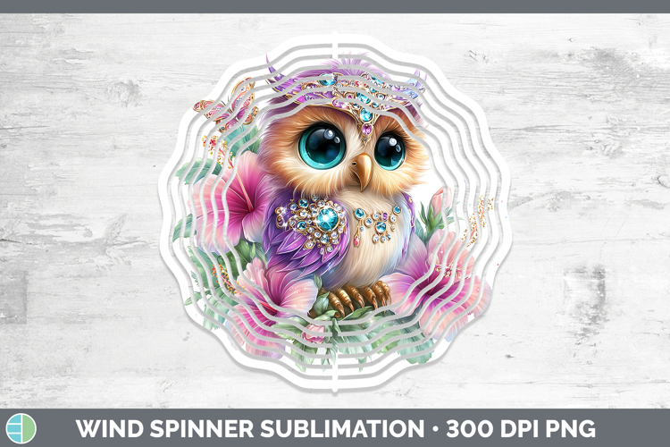 Best Sellers 01 Rainbow Summer Owl Wind Spinner Sublimation