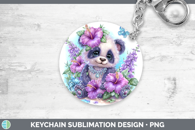 Best Sellers 01 Rainbow Summer Panda Keychain Sublimation Ke