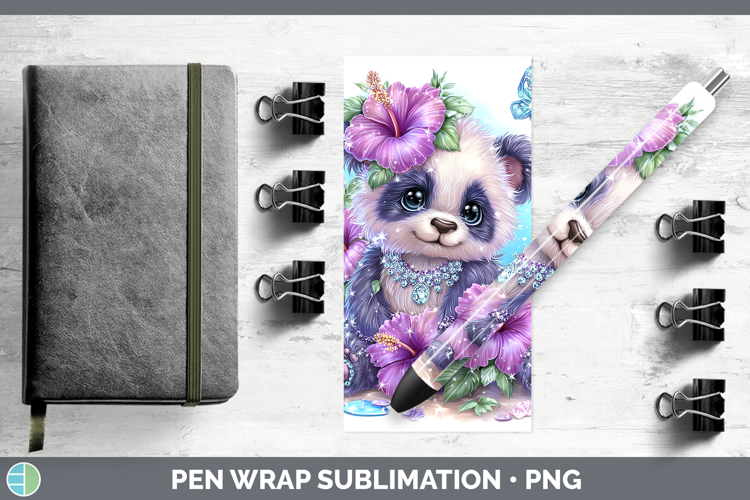 Best Sellers 01 Rainbow Summer Panda Pen Wrap Sublimation Pe