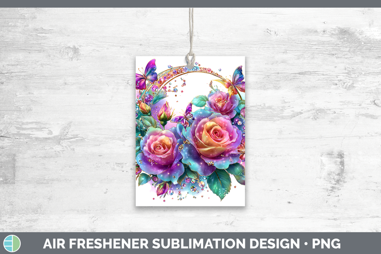 Best Sellers 01 Rainbow Summer Rose Air Freshener Sublimatio