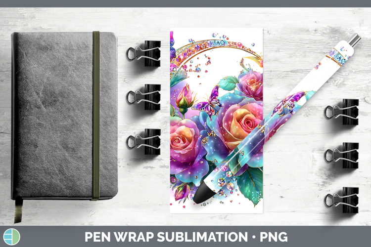 Best Sellers 01 Rainbow Summer Rose Pen Wrap Sublimation Pen