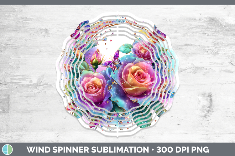 Best Sellers 01 Rainbow Summer Rose Wind Spinner Sublimation