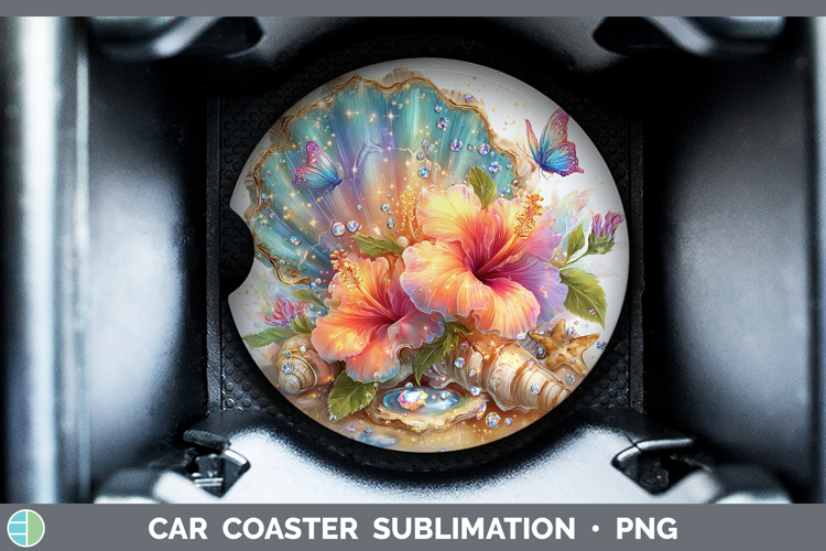 Best Sellers 01 Rainbow Summer Seashell Car Coaster Sublimat