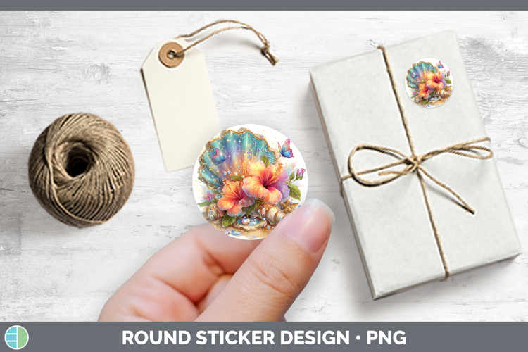 Best Sellers 01 Rainbow Summer Seashell Stickers | Round Lab