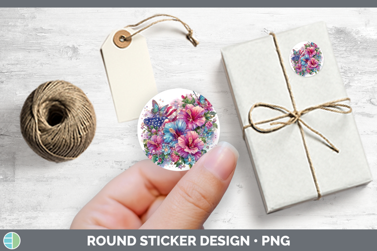 Best Sellers 01 Rainbow Summer USA Flag Stickers | Round Lab