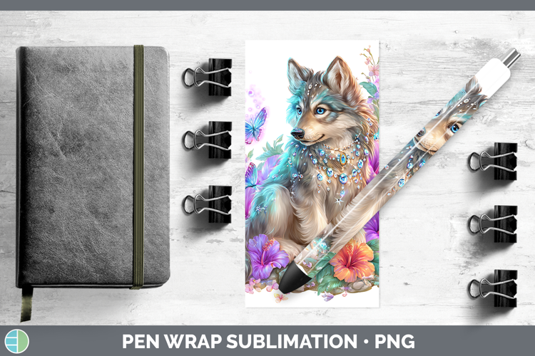 Best Sellers 01 Rainbow Summer Wolf Pen Wrap Sublimation Pen