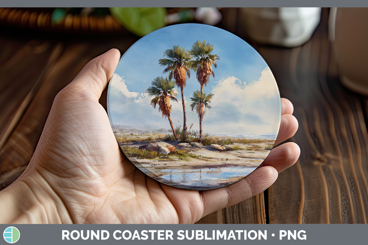 Beach Best Sellers 01 Sunset Round Coaster Sublimation Desig