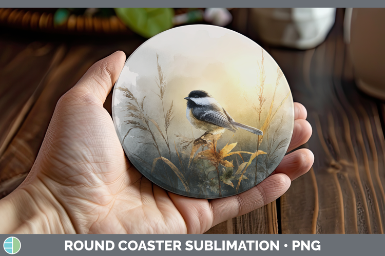 Chickadee Best Sellers 01 Sunset Round Coaster Sublimation D
