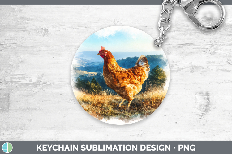 Chicken Best Sellers 01 Sunset Keychain Sublimation Design