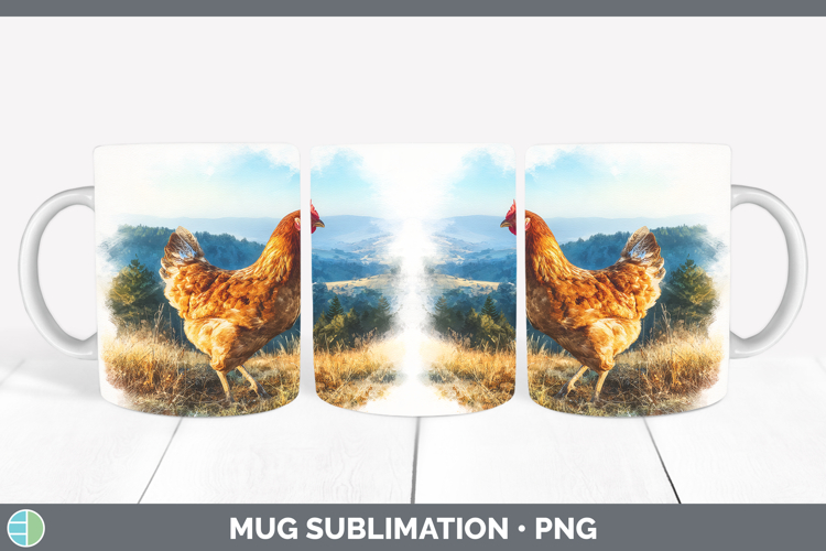 Chicken Best Sellers 01 Sunset Mug Wrap Sublimation Design