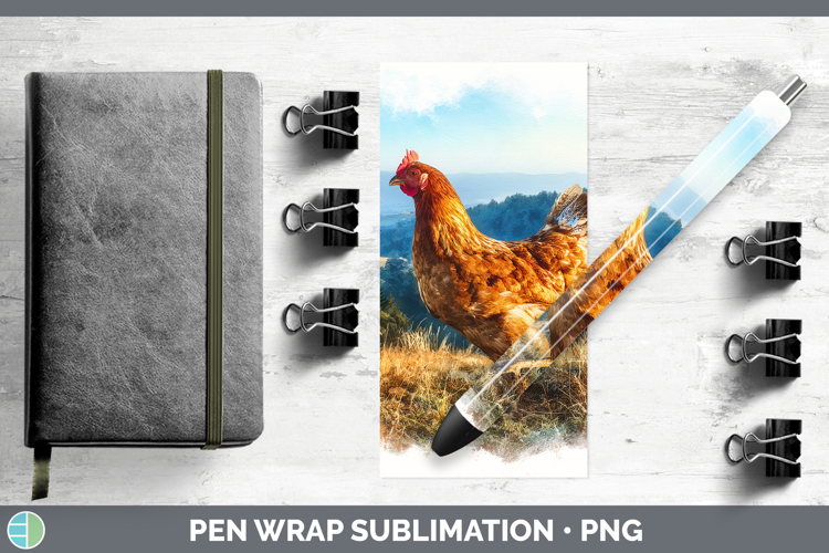 Chicken Best Sellers 01 Sunset Pen Wrap Sublimation Design