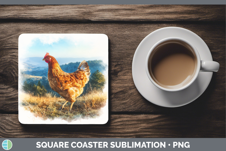 Chicken Best Sellers 01 Sunset Square Coaster Sublimation De