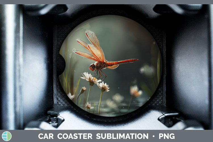 Dragonfly Best Sellers 01 Sunset Car Coaster Sublimation Des