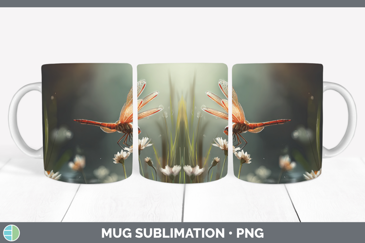 Dragonfly Best Sellers 01 Sunset Mug Wrap Sublimation Design