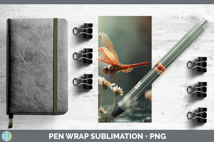 Dragonfly Best Sellers 01 Sunset Pen Wrap Sublimation Design