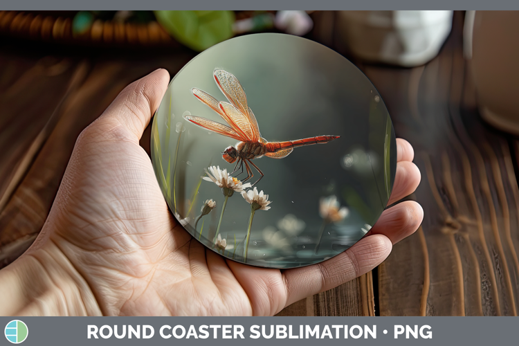 Dragonfly Best Sellers 01 Sunset Round Coaster Sublimation D