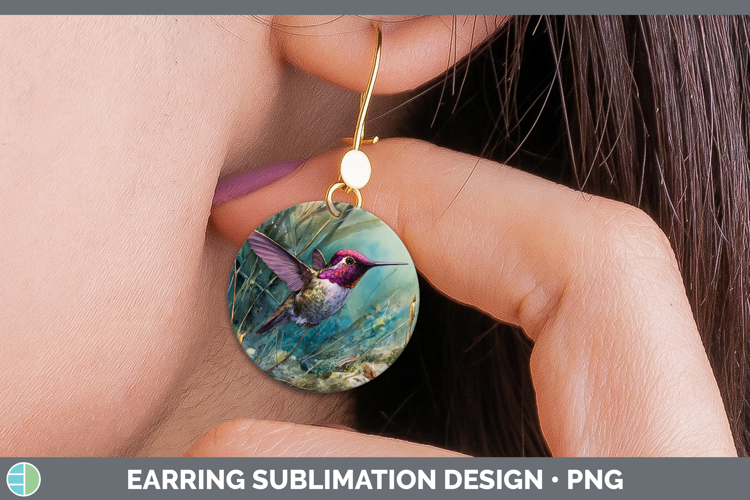 Hummingbird Best Sellers 01 Sunset Round Earrings Sublimatio