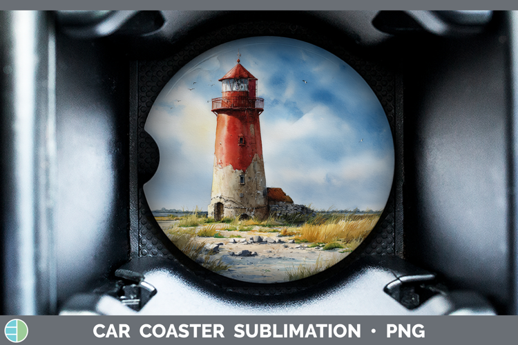 Lighthouse Best Sellers 01 Sunset Car Coaster Sublimation De