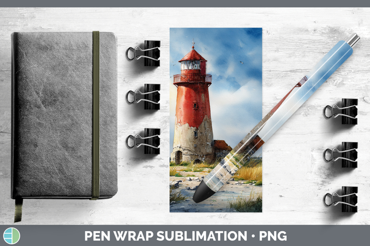 Lighthouse Best Sellers 01 Sunset Pen Wrap Sublimation Desig