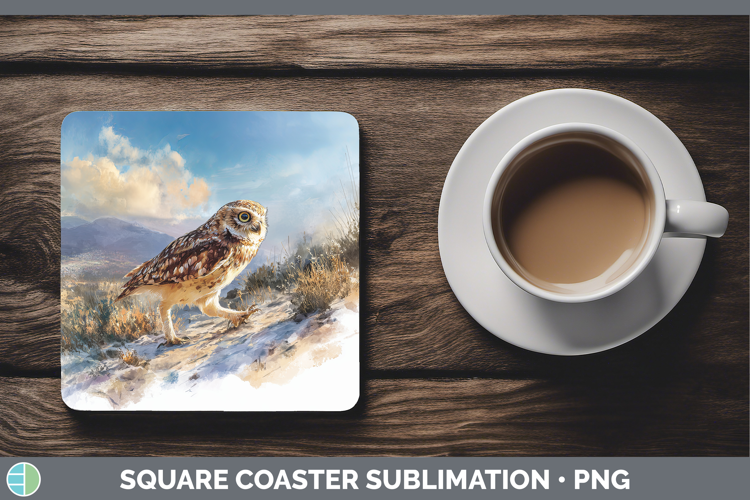 Owl Best Sellers 01 Sunset Square Coaster Sublimation Design