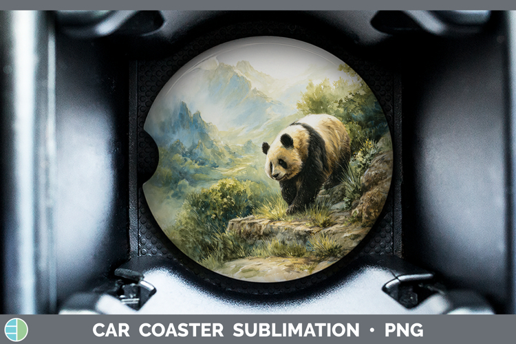 Panda Best Sellers 01 Sunset Car Coaster Sublimation Design