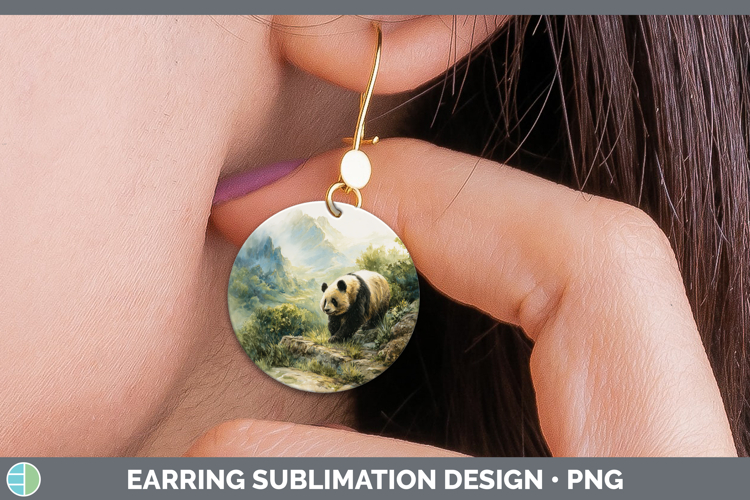 Panda Best Sellers 01 Sunset Round Earrings Sublimation Desi