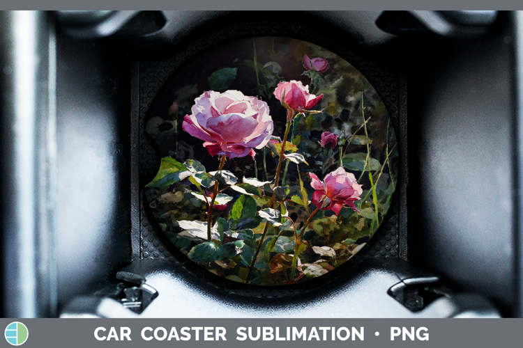 Rose Best Sellers 01 Sunset Car Coaster Sublimation Design