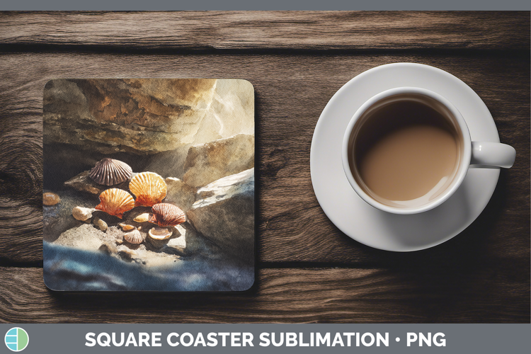 Seashell Best Sellers 01 Sunset Square Coaster Sublimation D