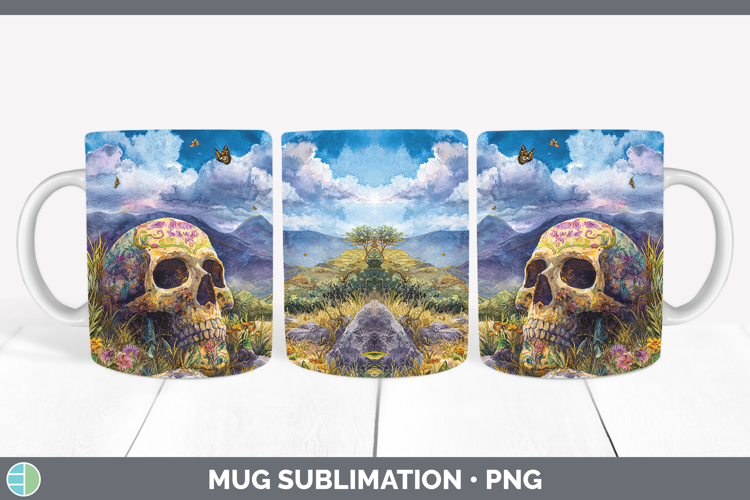 Sugar Skull Best Sellers 01 Sunset Mug Wrap Sublimation Desi
