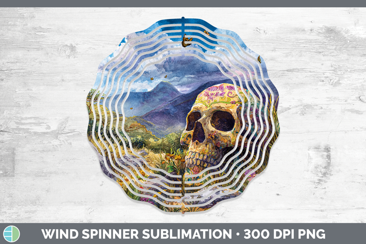 Sugar Skull Best Sellers 01 Sunset Wind Spinner Sublimation