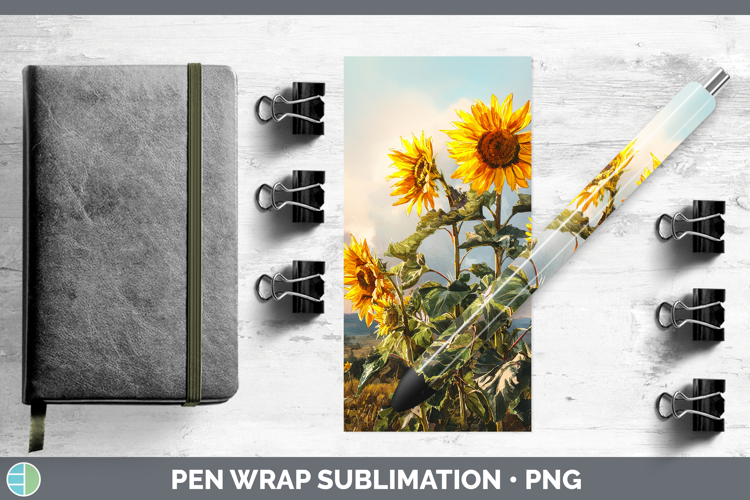 Sunflower Best Sellers 01 Sunset Pen Wrap Sublimation Design