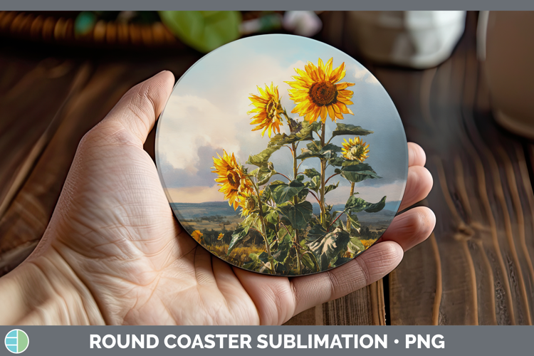 Sunflower Best Sellers 01 Sunset Round Coaster Sublimation D