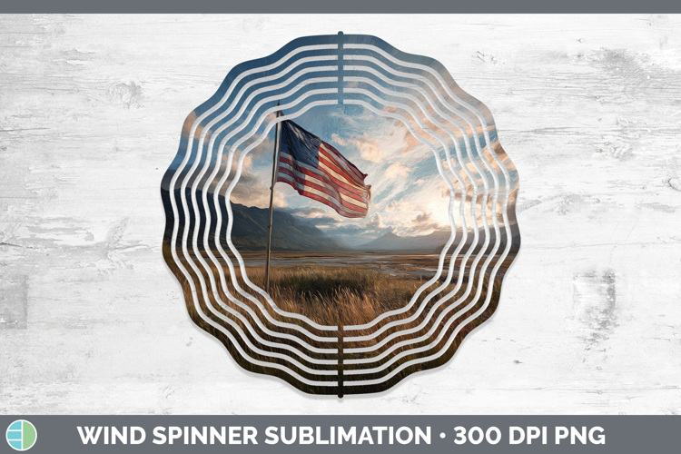 USA Flag Best Sellers 01 Sunset Wind Spinner Sublimation Des