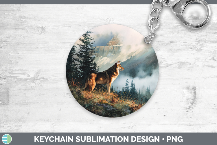 Wolf Best Sellers 01 Sunset Keychain Sublimation Design