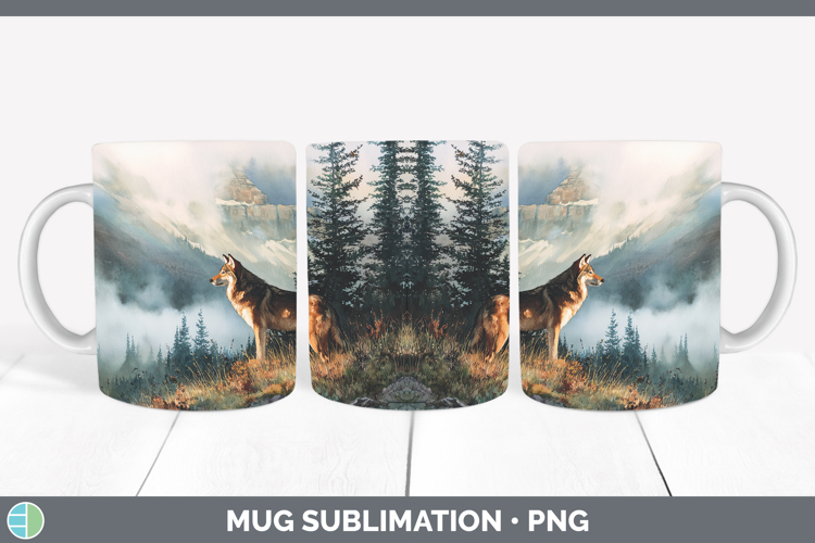 Wolf Best Sellers 01 Sunset Mug Wrap Sublimation Design