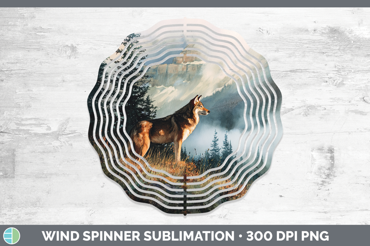 Wolf Best Sellers 01 Sunset Wind Spinner Sublimation Design