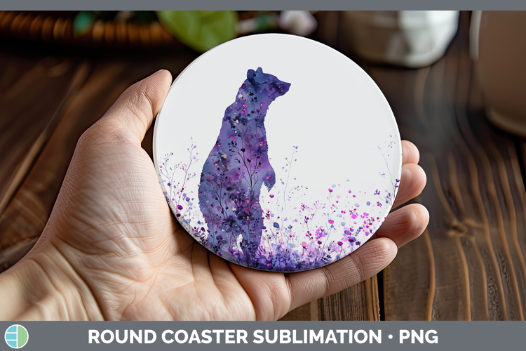 Bear Best Sellers 02 Alcohol Ink Round Coaster Sublimation D