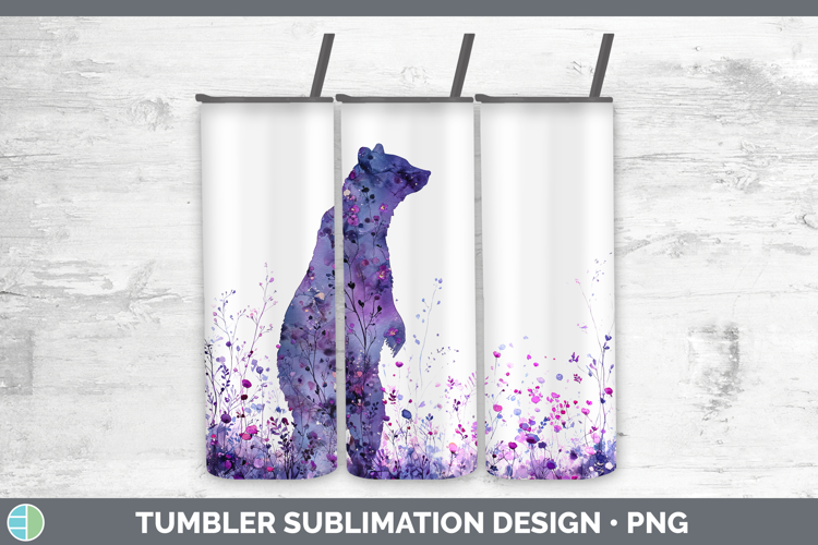 Bear Best Sellers 02 Alcohol Ink Tumbler Sublimation Design