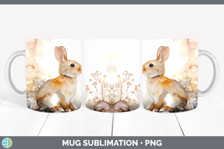 Bunny Best Sellers 02 Alcohol Ink Mug Wrap Sublimation Desig